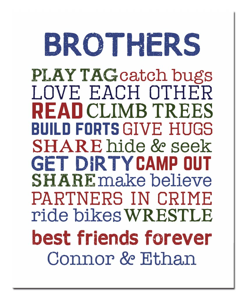 Brothers Are Best Friends Print - Hypolita Co.