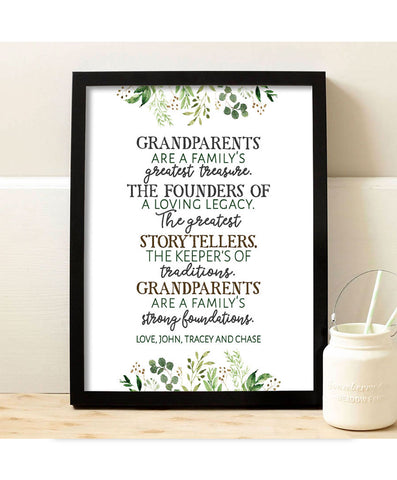 Grandparents are Treasures Print - Hypolita Co.