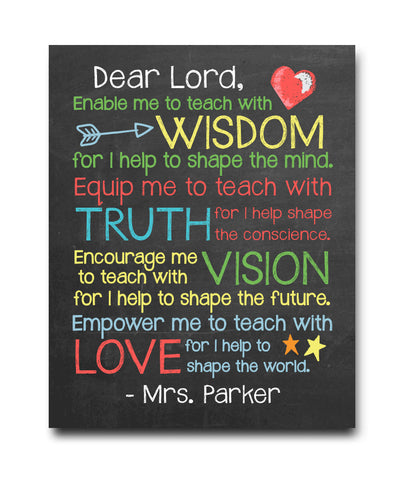 Teacher Prayer Print - Hypolita Co.