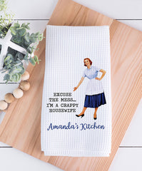 Crappy Housewife Witty Dish Towel - Hypolita Co.