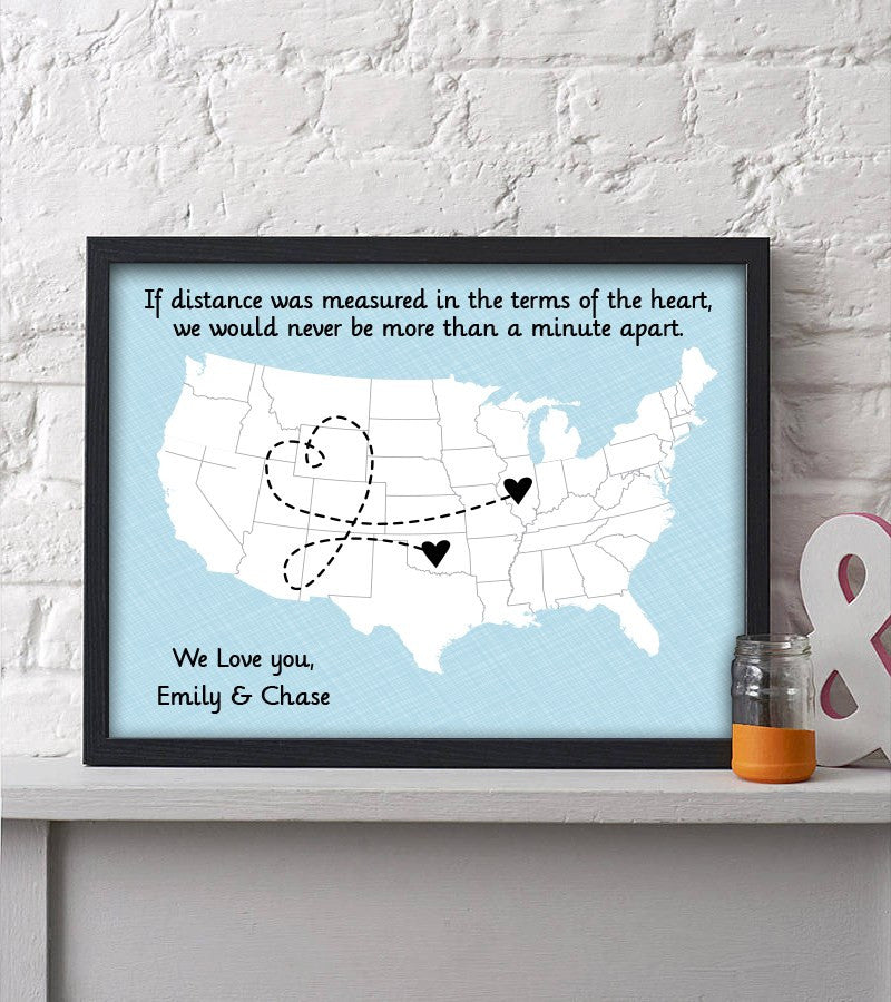 Grandparent Distance Map Print - Hypolita Co.