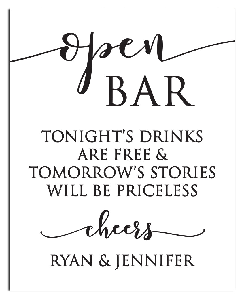 Open Bar Wedding Print - Hypolita Co.