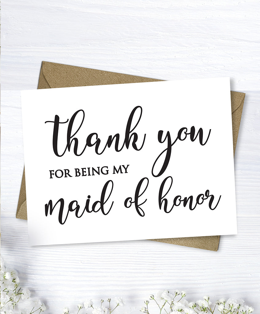 Maid of Honor Thank You Card - Hypolita Co.