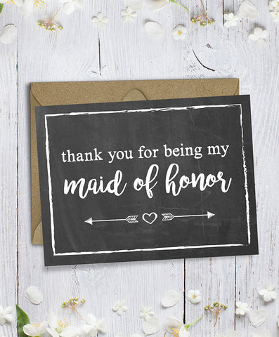 Maid of Honor Thank You Card - Hypolita Co.