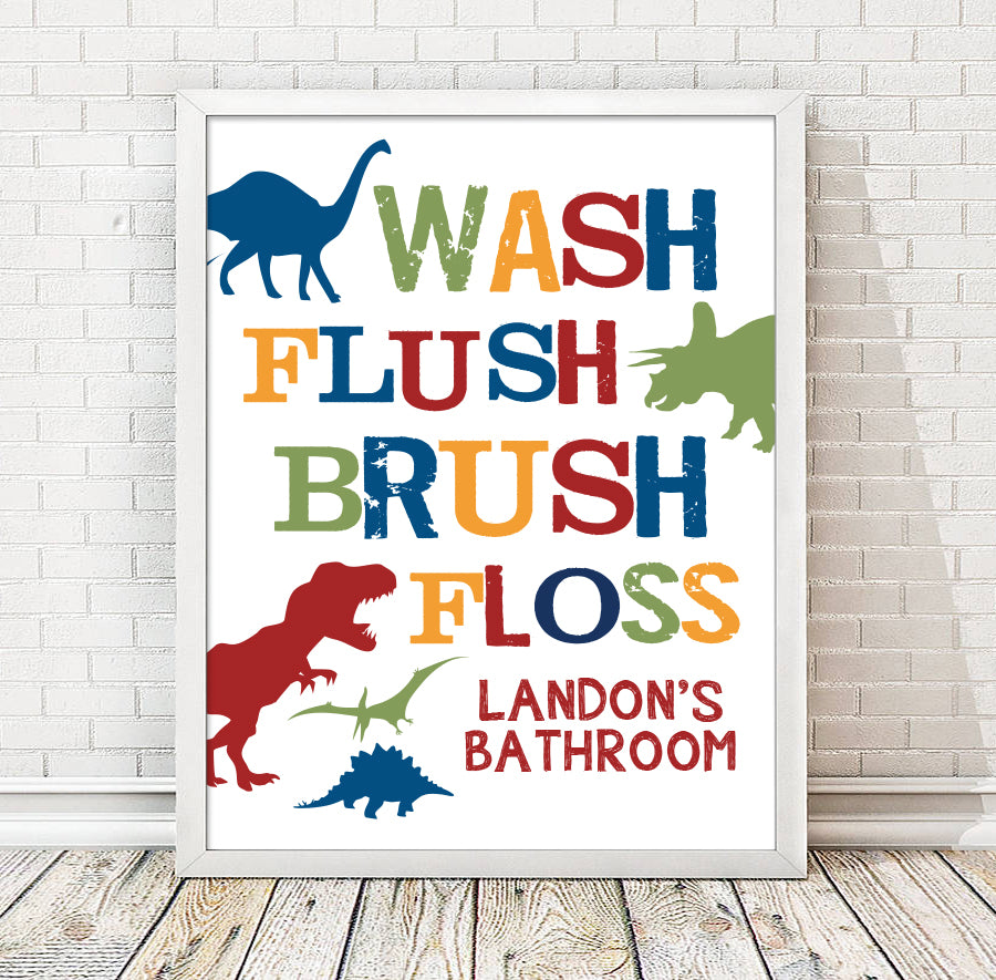 Dinosaur Bathroom Print