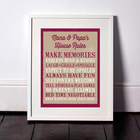 Grandparent Rules Print - Hypolita Co.