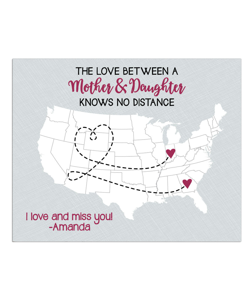 Mother Distance Map Print - Hypolita Co.