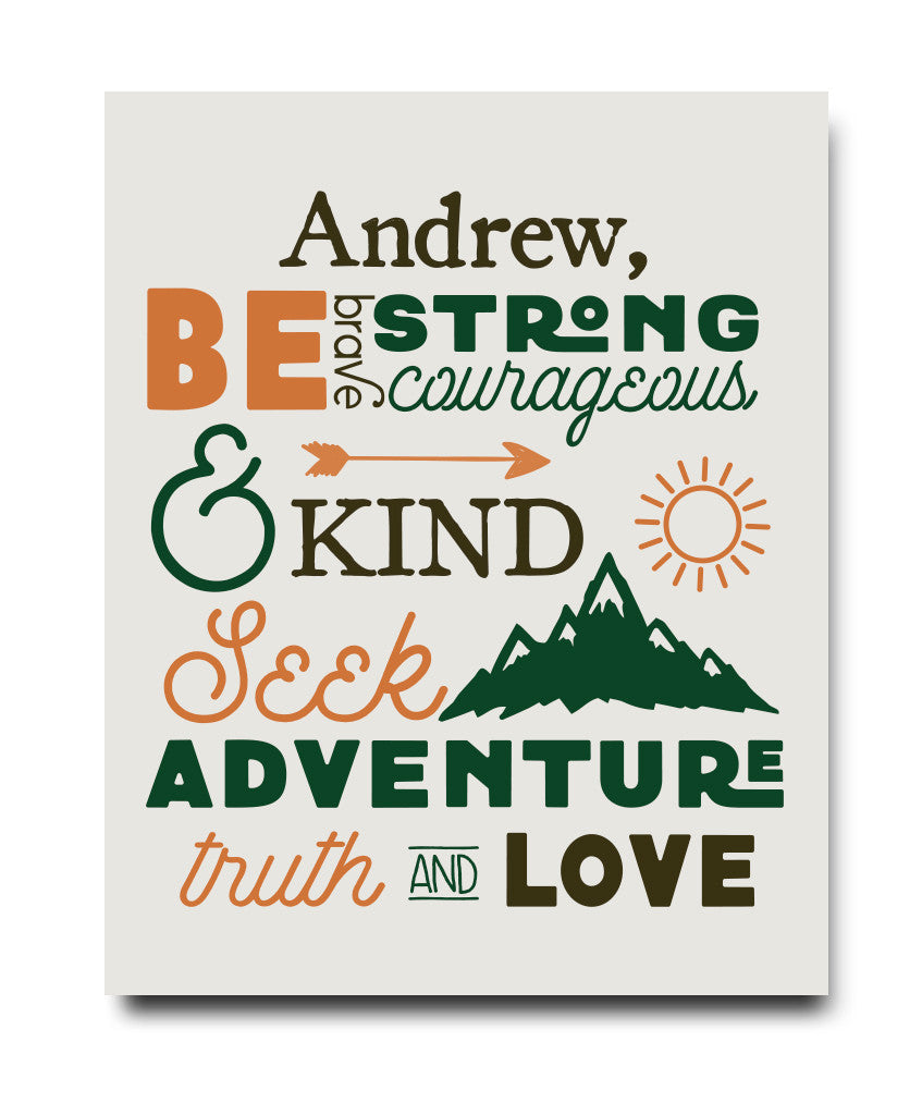Be Strong & Courageous Print - Hypolita Co.
