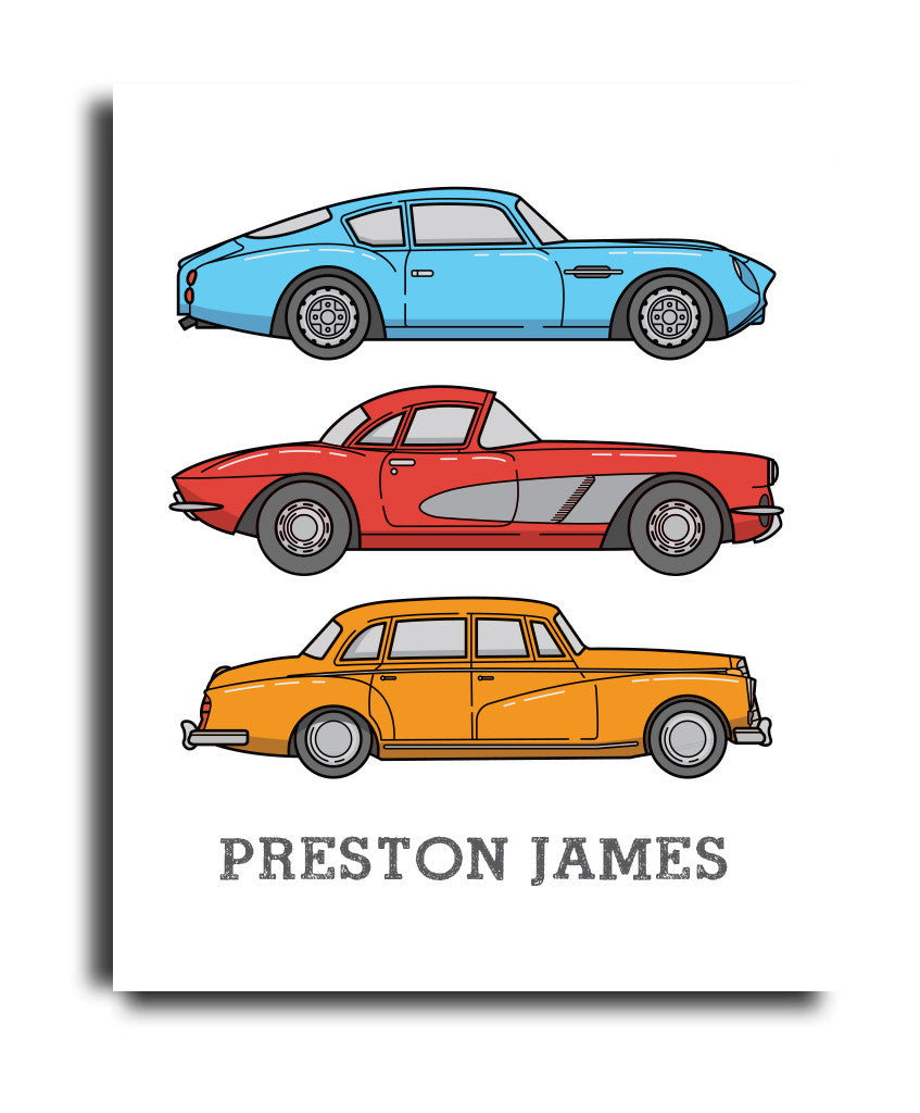 Retro Cars Print - Hypolita Co.