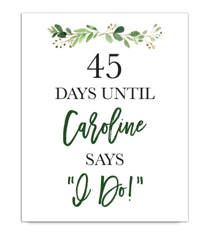 Days Until Wedding Print - Hypolita Co.