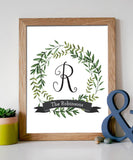 Monogram Leaves Print - Hypolita Co.