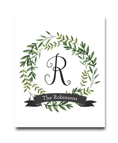 Monogram Leaves Print - Hypolita Co.