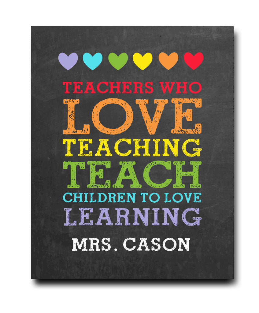 Teacher Hearts Print - Hypolita Co.