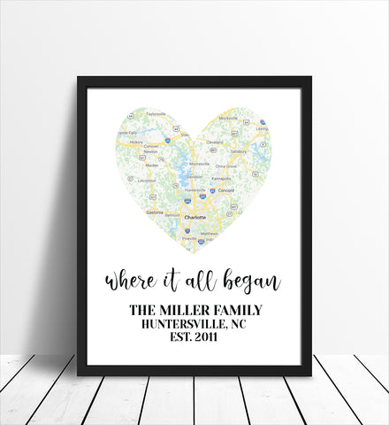 Personalized New Home Map Print