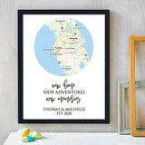 Personalized New Home Map Print