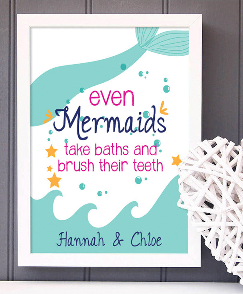 Mermaid Bathroom Print – Hypolita Co. for Free Printable Mermaid Wall Art