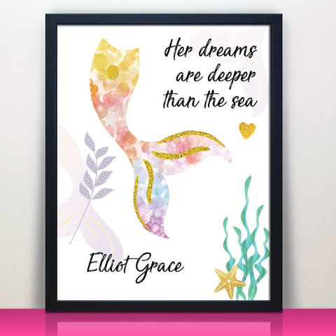 Personalized Mermaid Print