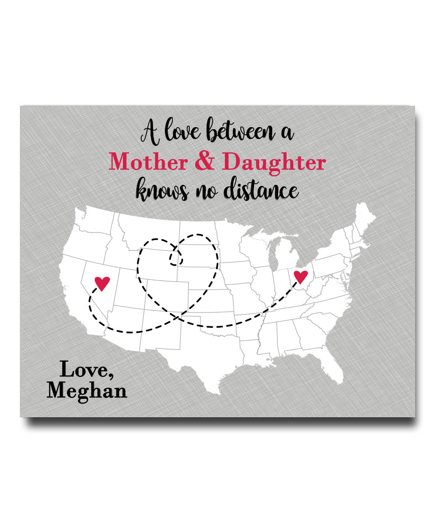 Mother Distance Map Print - Hypolita Co.