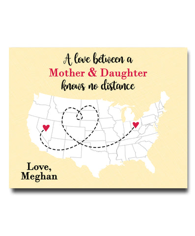 Mother Distance Map Print - Hypolita Co.