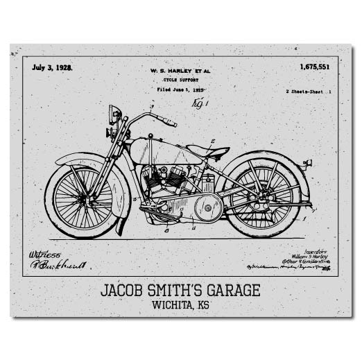 Motorcycle Patent Print - Hypolita Co.
