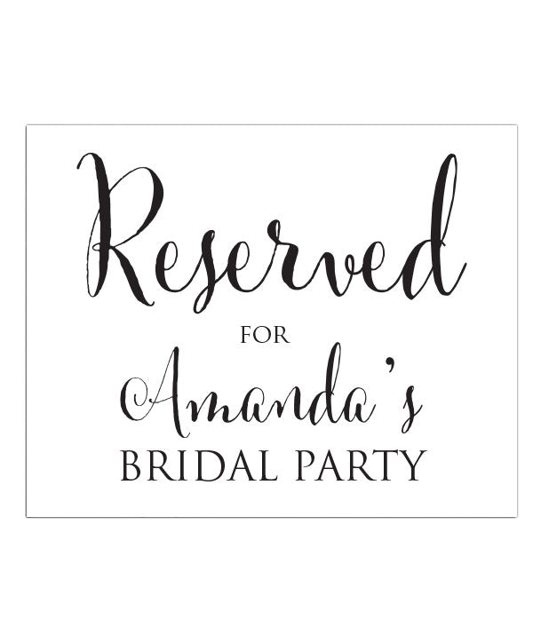 Reserved for Bridal Party Print - Hypolita Co.