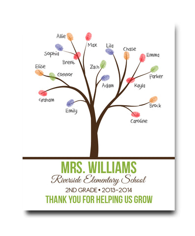 Teacher Thumbprint Tree Digital File - Hypolita Co.