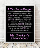 Teacher's Prayer Print - Hypolita Co.