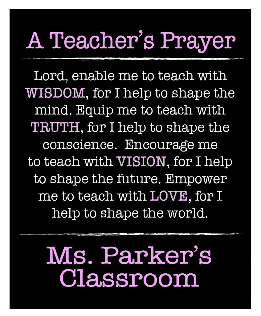 Teacher's Prayer Print - Hypolita Co.