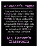 Teacher's Prayer Print - Hypolita Co.