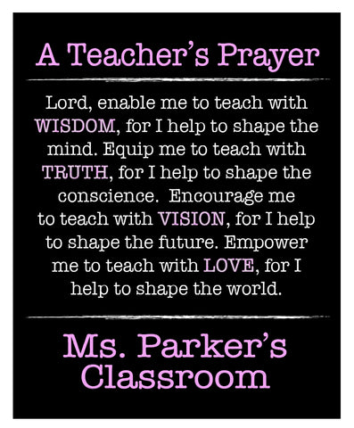 Teacher's Prayer Print - Hypolita Co.