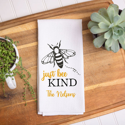 Bee Kind Personalized Dish Towel