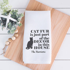 Comical Cat Hair House Decor Dish Towel