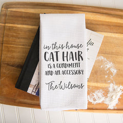 Comical Cat Waffle Weave Dish Towel