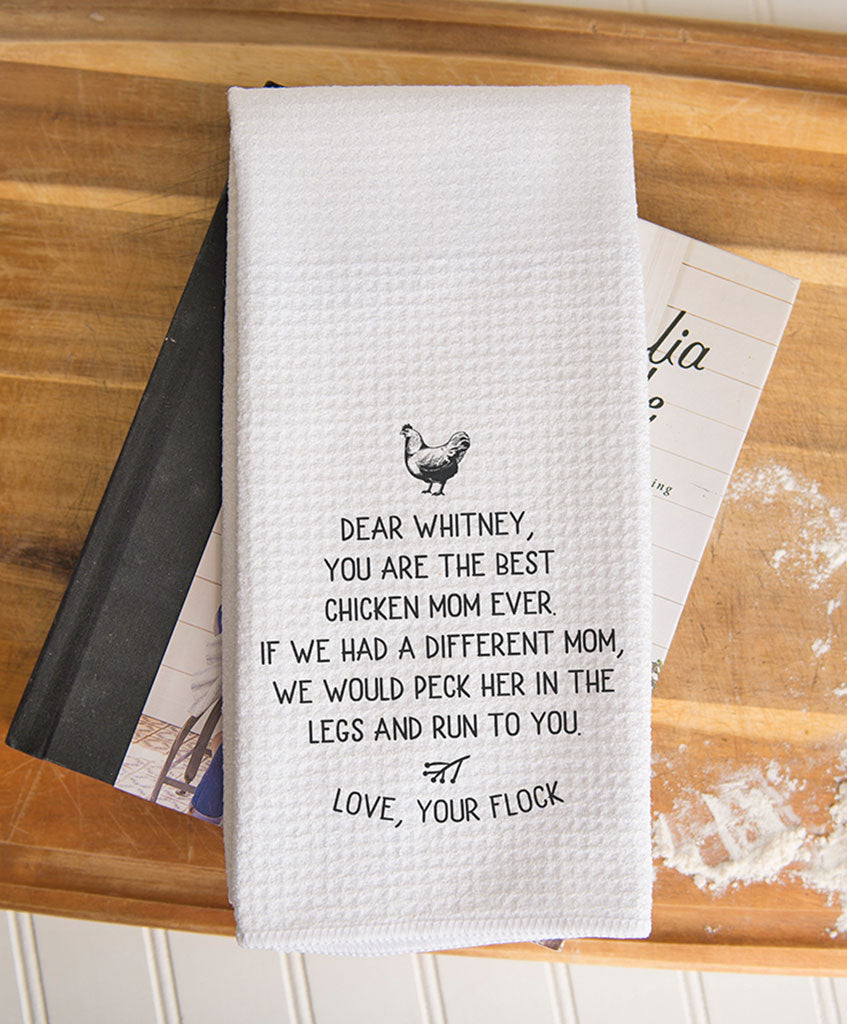 Custom Waffle Weave Dish Towel  Personalized Kitchen Towel