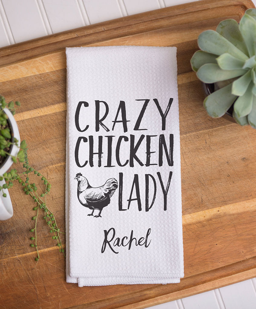 Crazy Chicken Lady Waffle Weave Dish Towel - Hypolita Co.