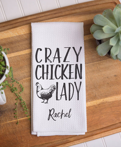 Crazy Chicken Lady Waffle Weave Dish Towel - Hypolita Co.
