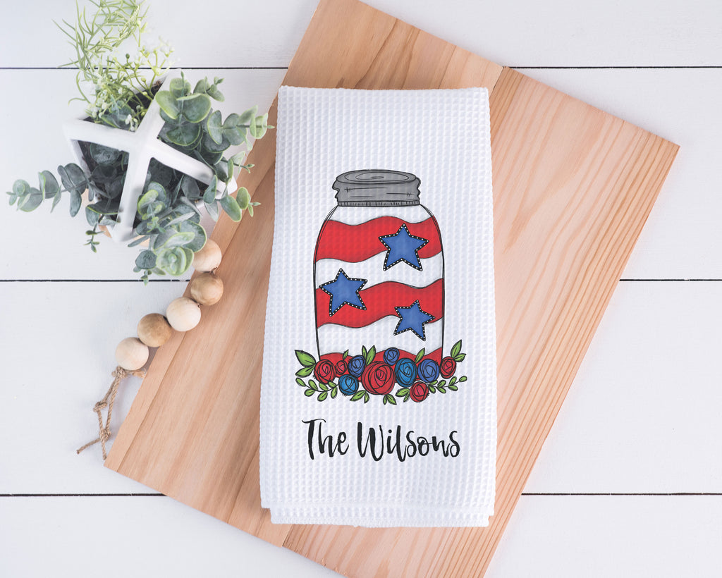 Fourth of July Personalized Dish Towel