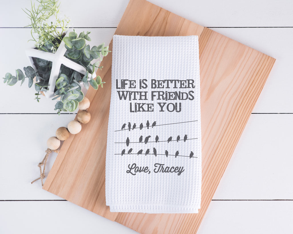 Friends Like You Personalized Dish Towel