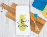 Pineapple Welcome Personalized Dish Towel
