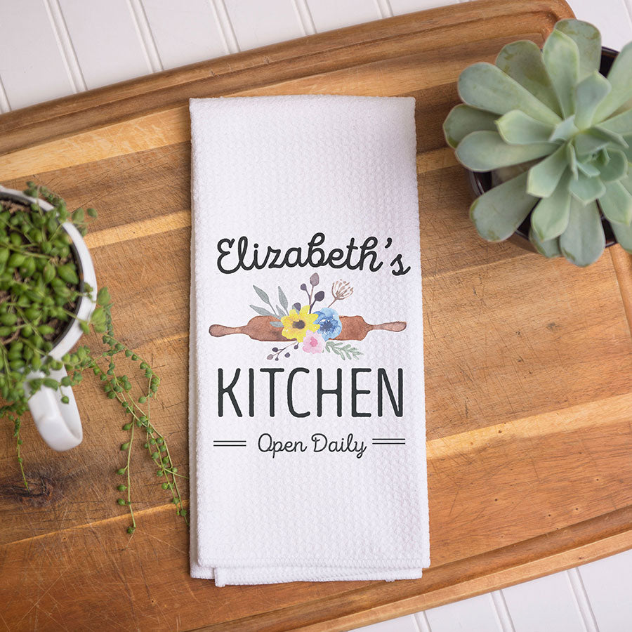 Rolling Pin Kitchen Personalized Dish Towel