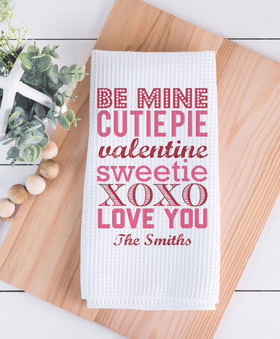Valentine's Day Waffle Weave Dish Towel - Hypolita Co.