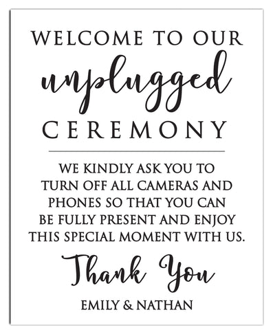 Unplugged Wedding Print - Hypolita Co.