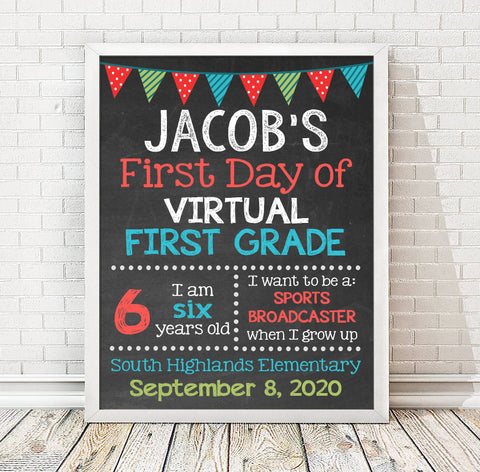 First Day Of Virtual School Print