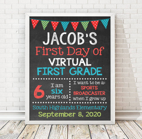 First Day Of Virtual School Print