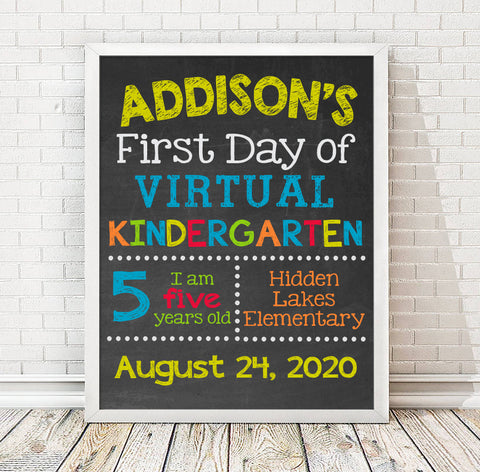 First Day Of Virtual School Print