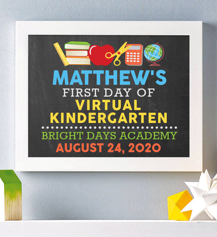 First Day Of Virtual School Print