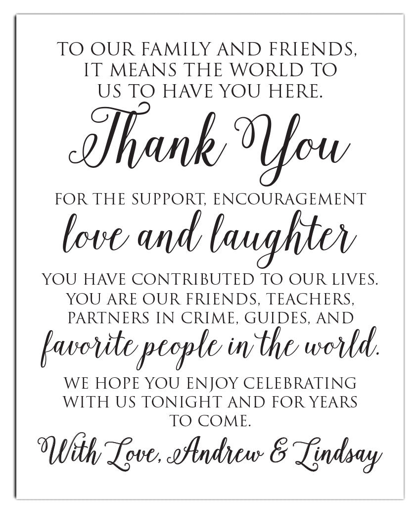 Wedding Thank You Print - Hypolita Co.