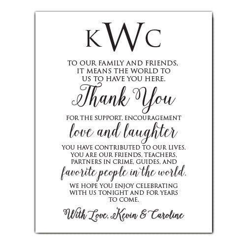 Wedding Thank You Print - Hypolita Co.