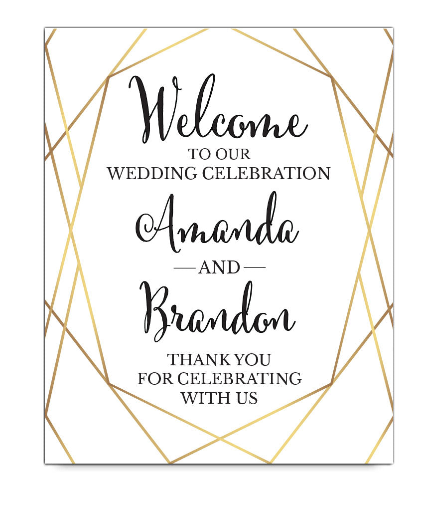 Gold Wedding Welcome Print - Hypolita Co.